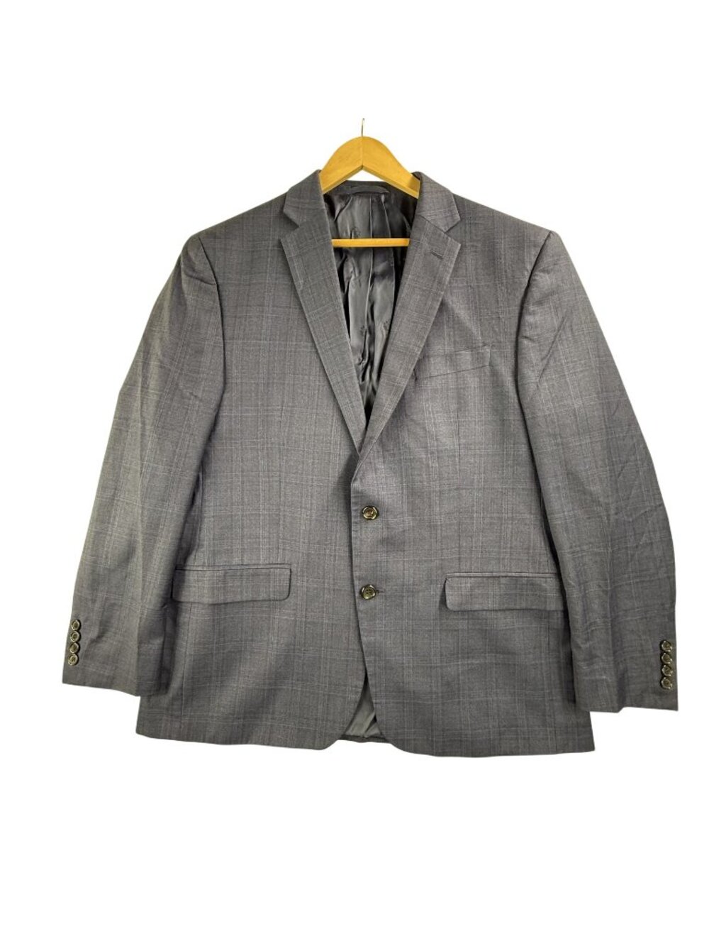 Lauren Ralph Lauren Blazer Mens 44R Blue Plaid Wool Stretch Sport Coat Jacket